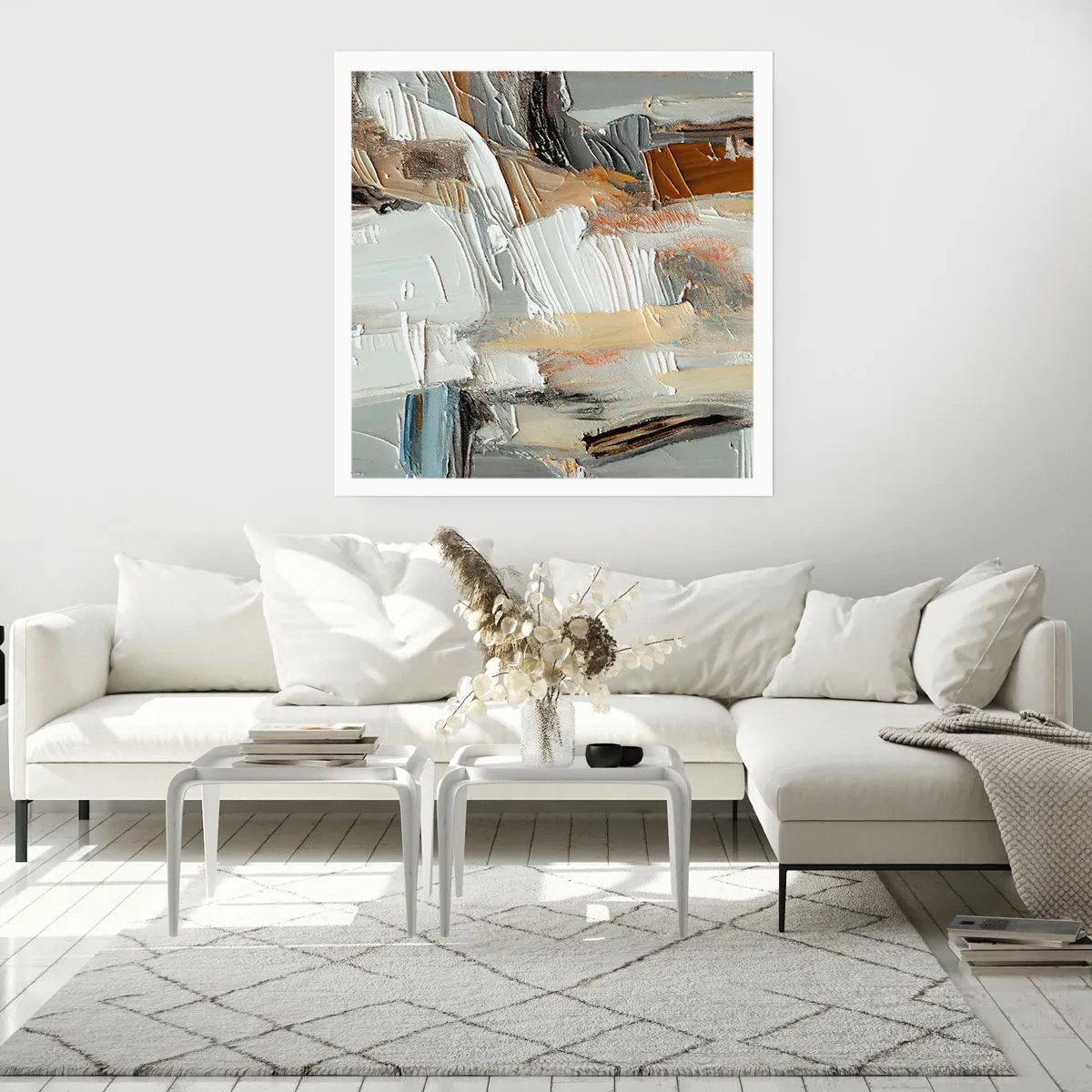 Affisch - Färgstarka lager på lager - 60x60 cm