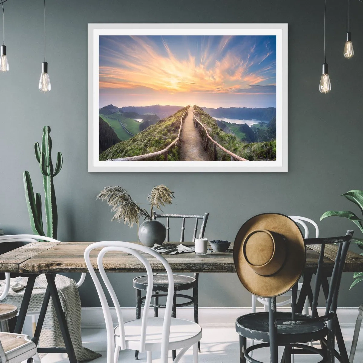 Affisch i vit ram - Nära himlen - 100x70 cm