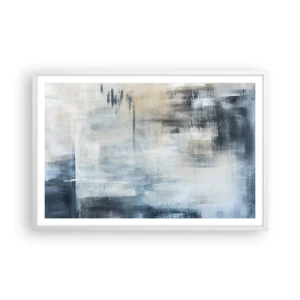 Affisch i vit ram - Bakom en blå slöja - 91x61 cm