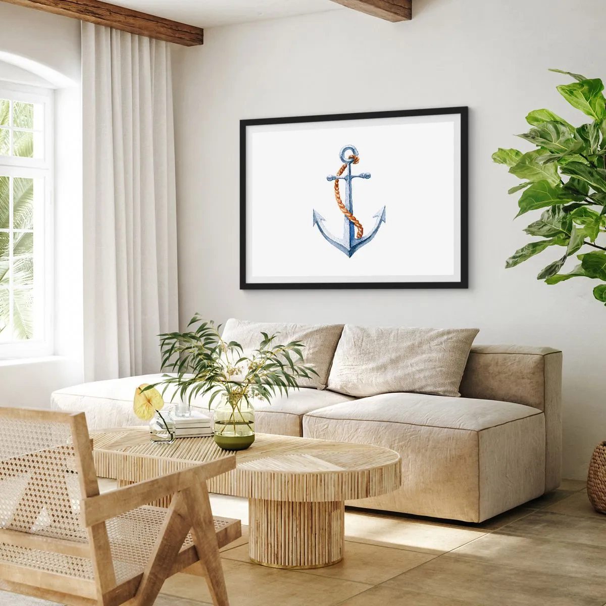 Affisch i svart ram - Heja äventyret! - 70x50 cm