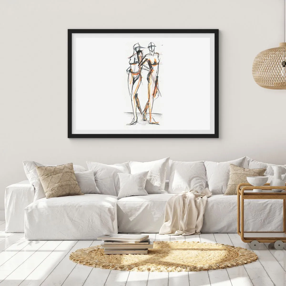Affisch i svart ram - Charmens studie - 70x50 cm