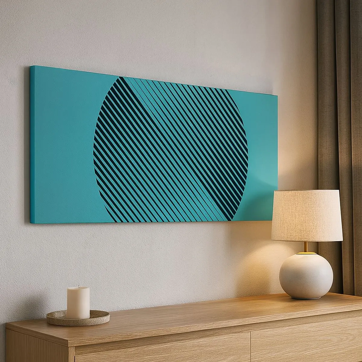 Canvastavla - Bild på duk - Cirkeln - en geometrisk variation - 100x40 cm