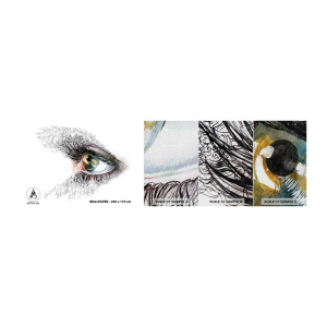 Provbit av fototapet Premium Canvas - Titta rakt in i själen - Abstraktion, Grafik, Öga - 100x30 cm