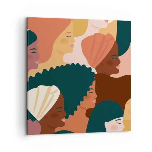 Canvastavla - Bild på duk - Endast kvinnlighet - 60x60 cm