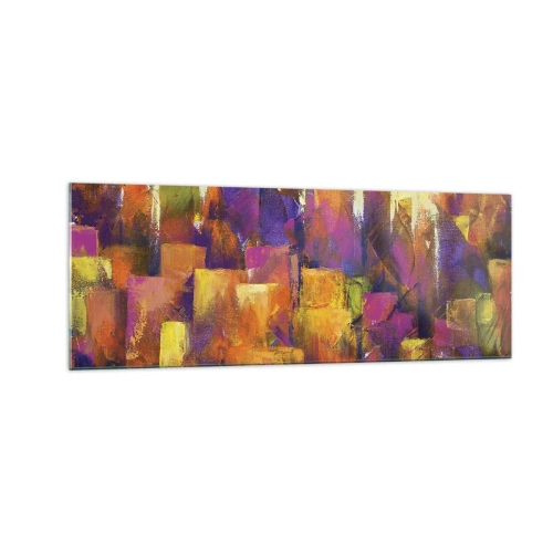 Glastavla - Bild på glas - Metropolis komposition - 140x50 cm