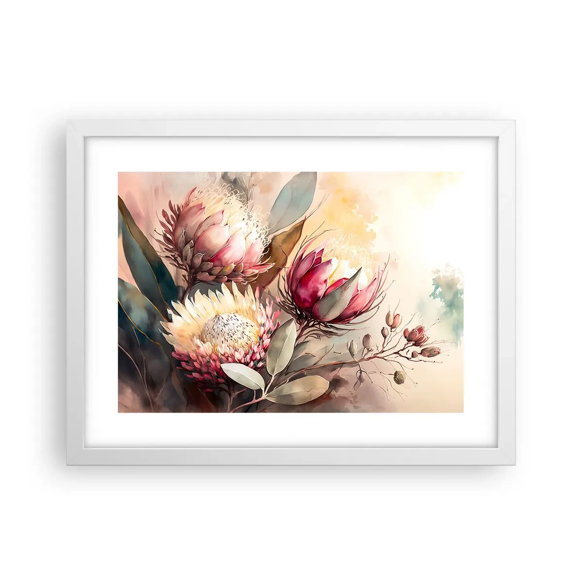 Affisch i vit ram - Från profil och en face - 40x30 cm