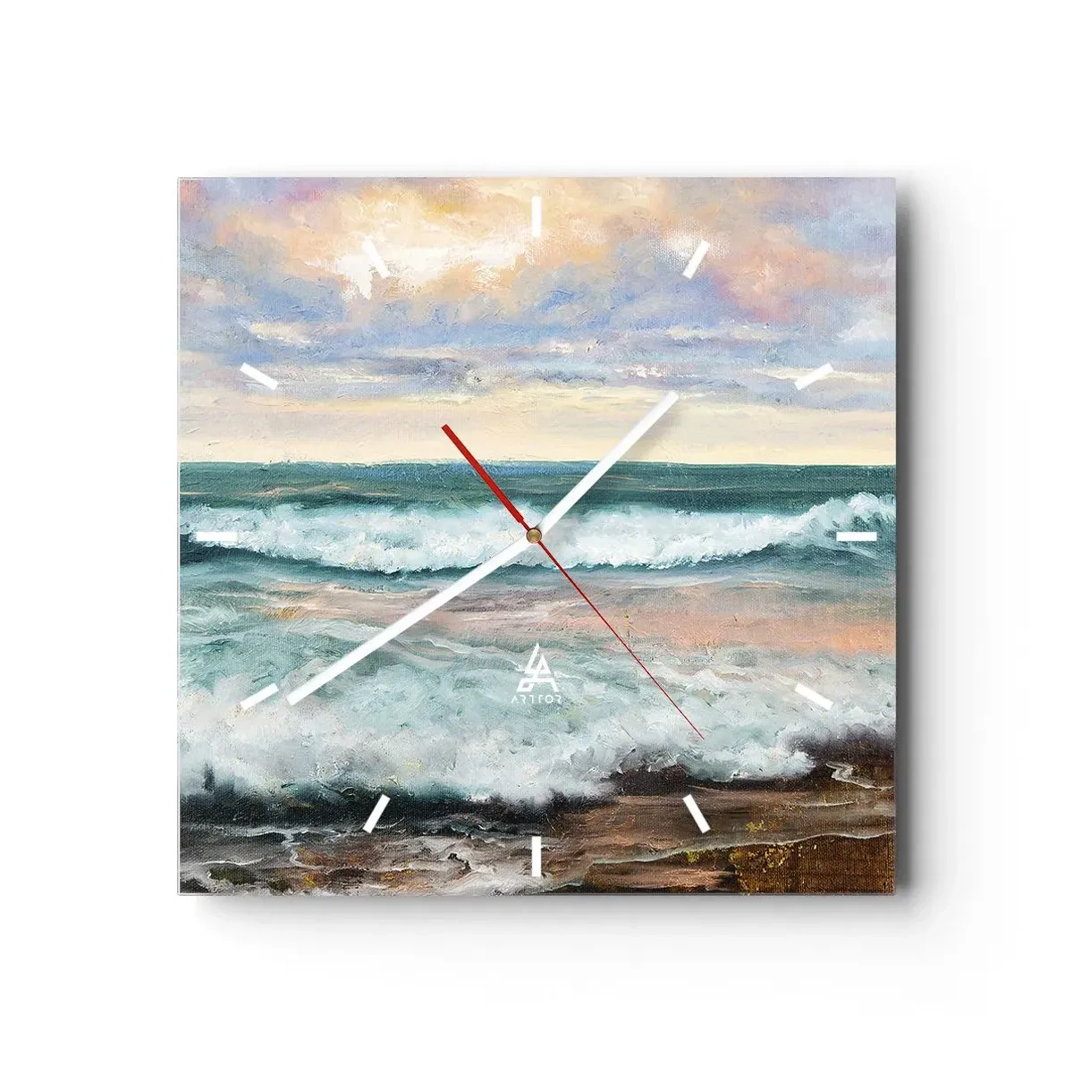 Väggklocka - Klocka på glas - Här kan du släta ut din själ - 40x40 cm