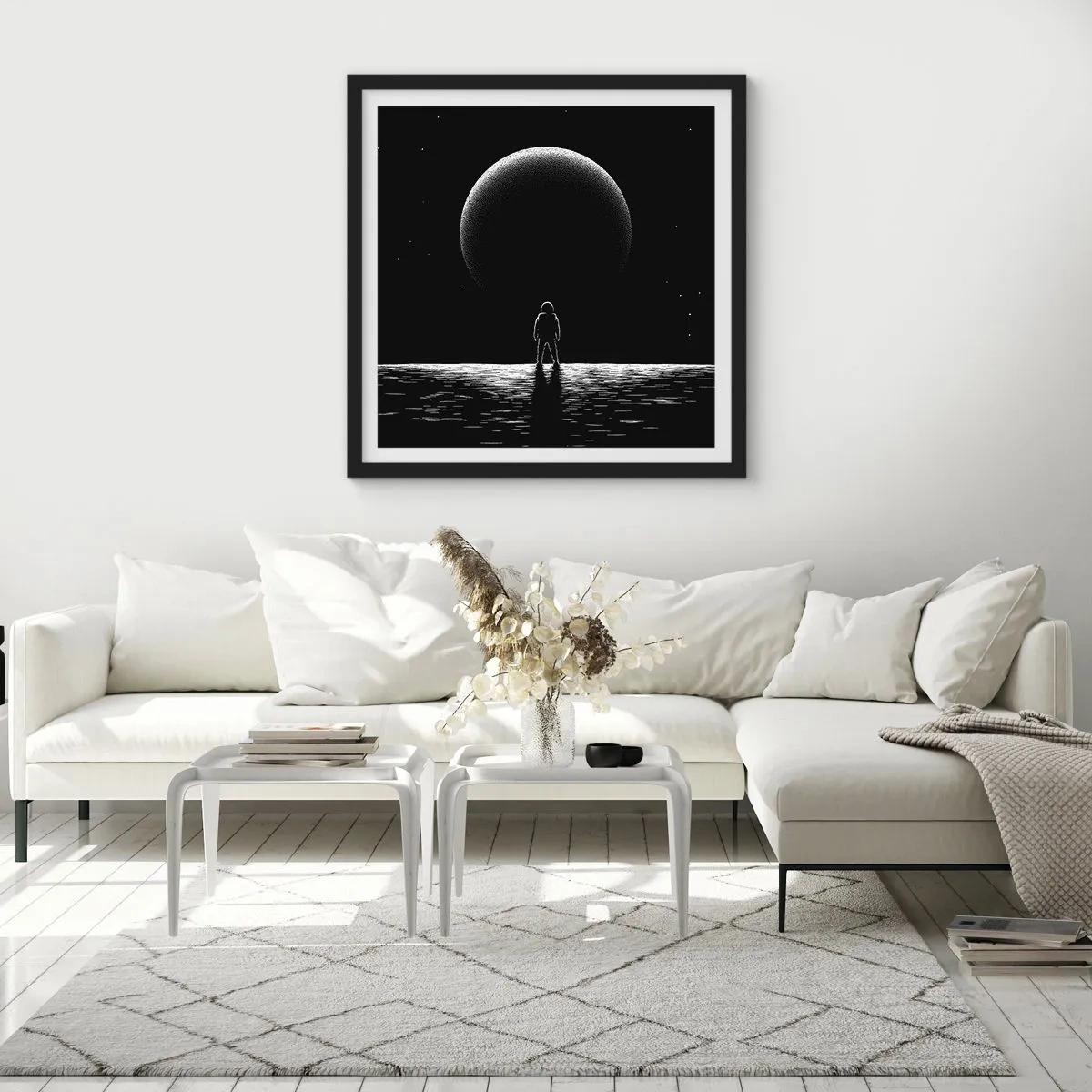 Affisch i svart ram - Ansikte mot ansikte - 60x60 cm