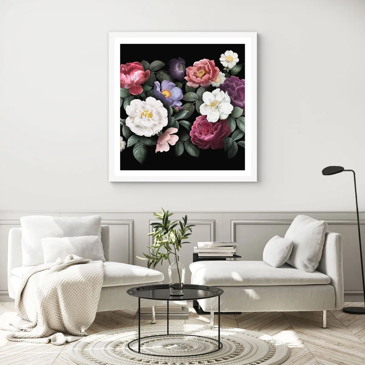 Affisch i vit ram - Från en engelsk trädgård - 40x40 cm