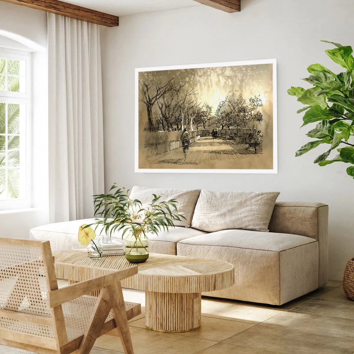 Affisch - En stund fångad med penna - 100x70 cm