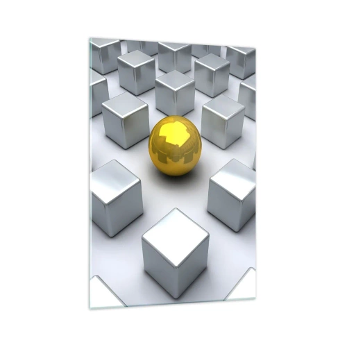 Glastavla - Bild på glas - Varför jag? Geometrisk komposition - 70x100 cm