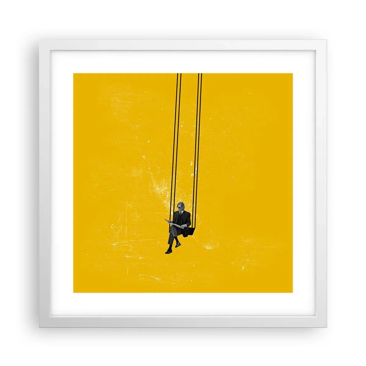 Affisch i vit ram - En dag som alla andra - 40x40 cm