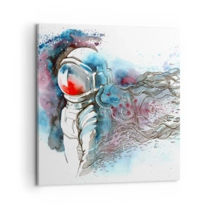 Canvastavla - Bild på duk - Ensam med rymden - 50x50 cm