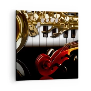 Canvastavla - Bild på duk - Plåt, trä och elfenben - 60x60 cm