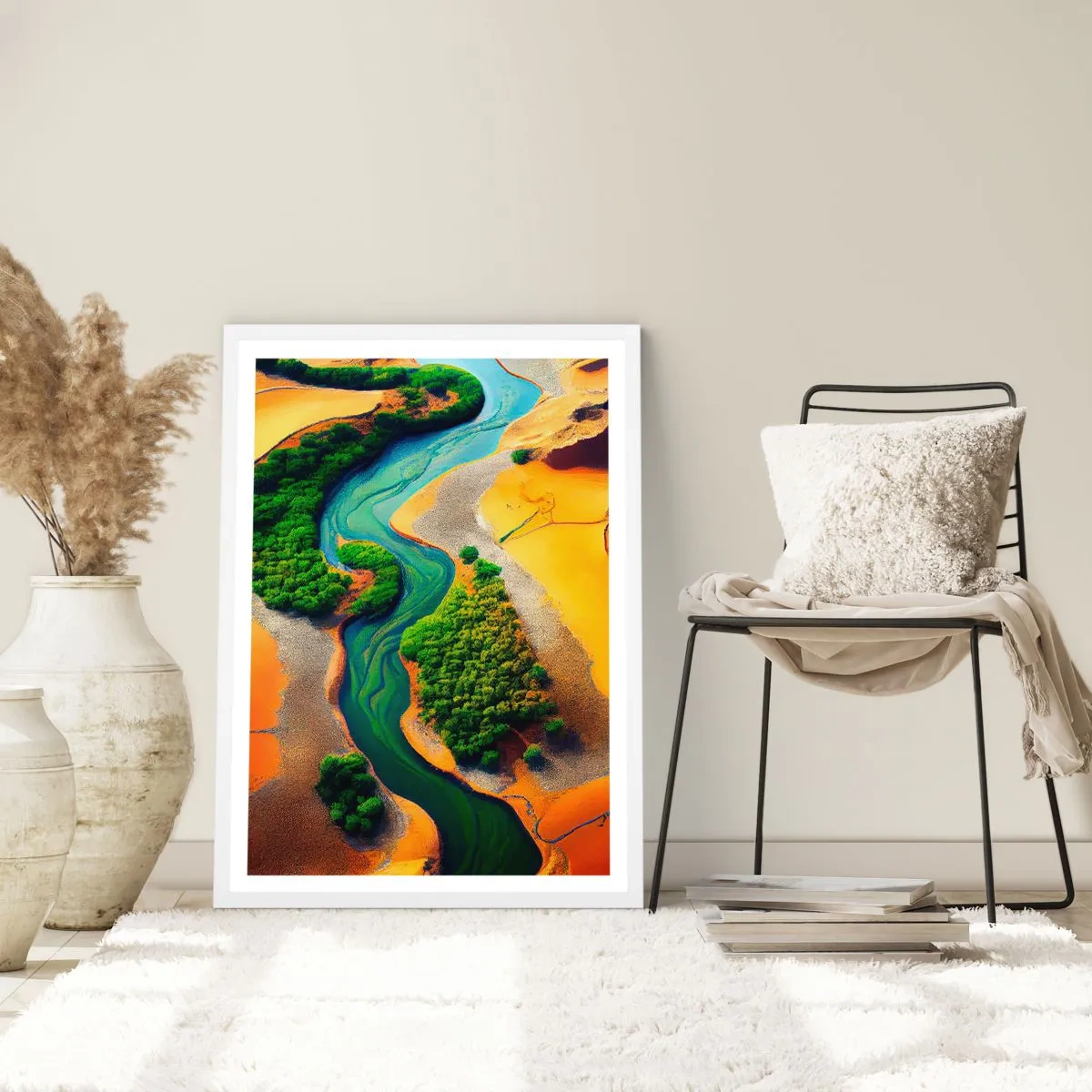 Affisch i vit ram - Livgivande flod - 70x100 cm