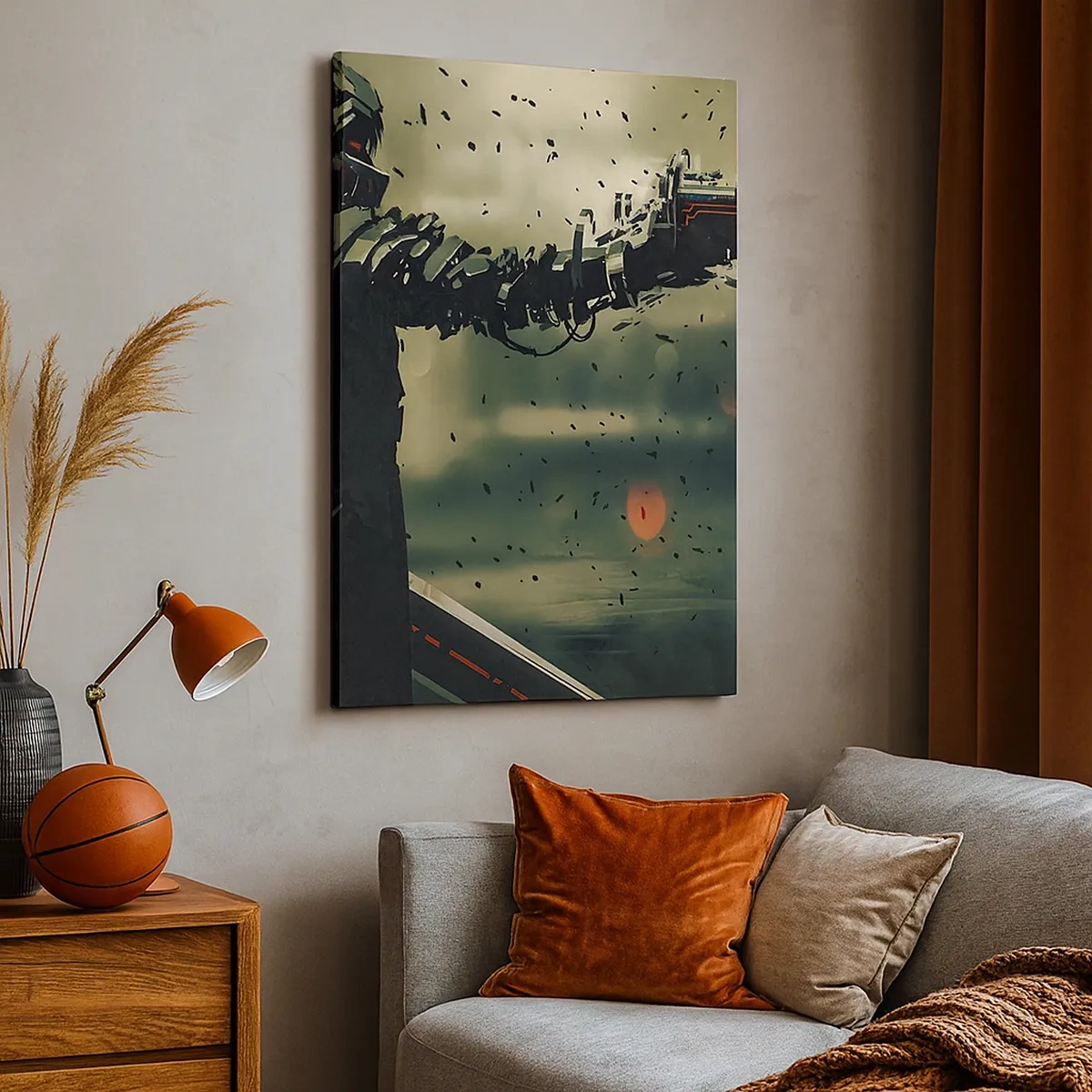 Canvastavla - Bild på duk - Dödlig vapen - din egen Terminator - 50x70 cm