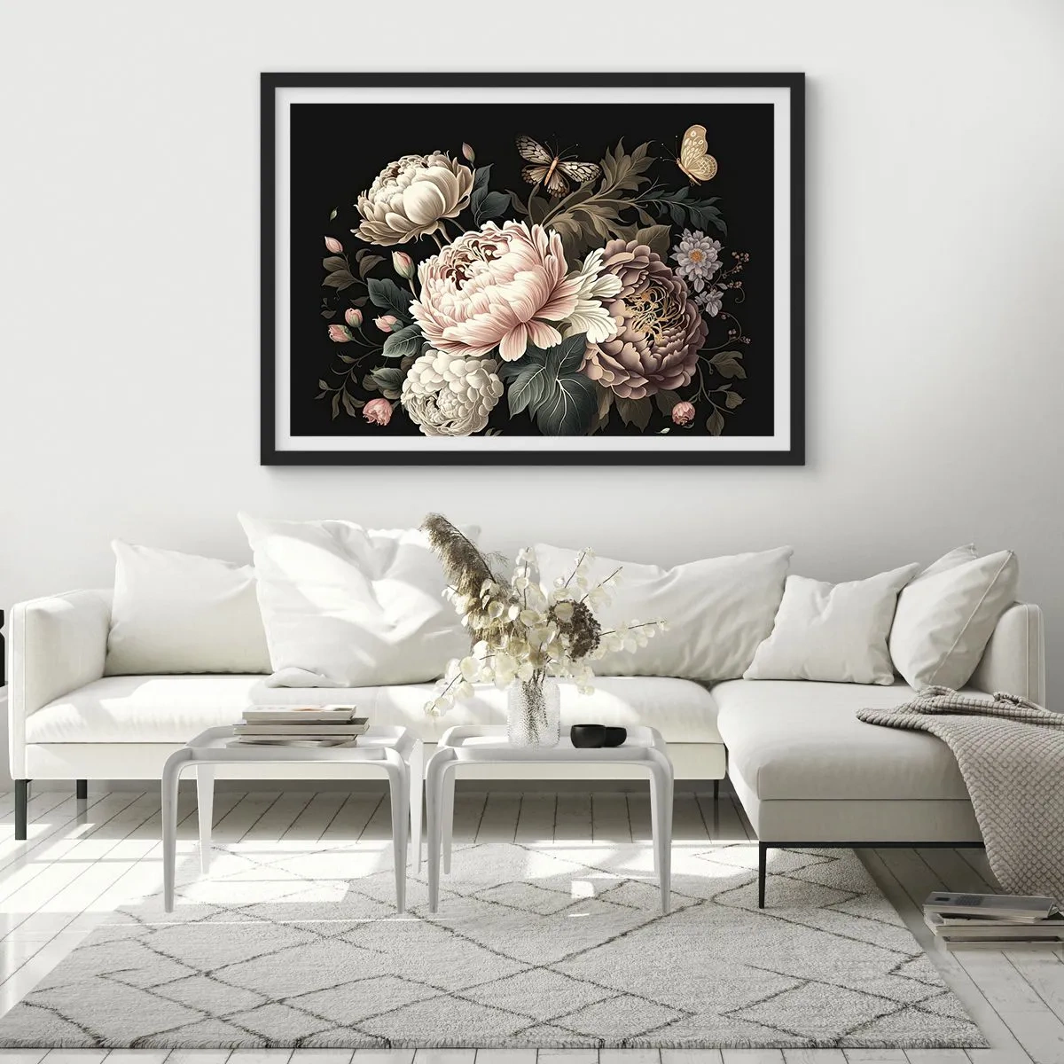 Affisch i svart ram - I barockstil - 91x61 cm