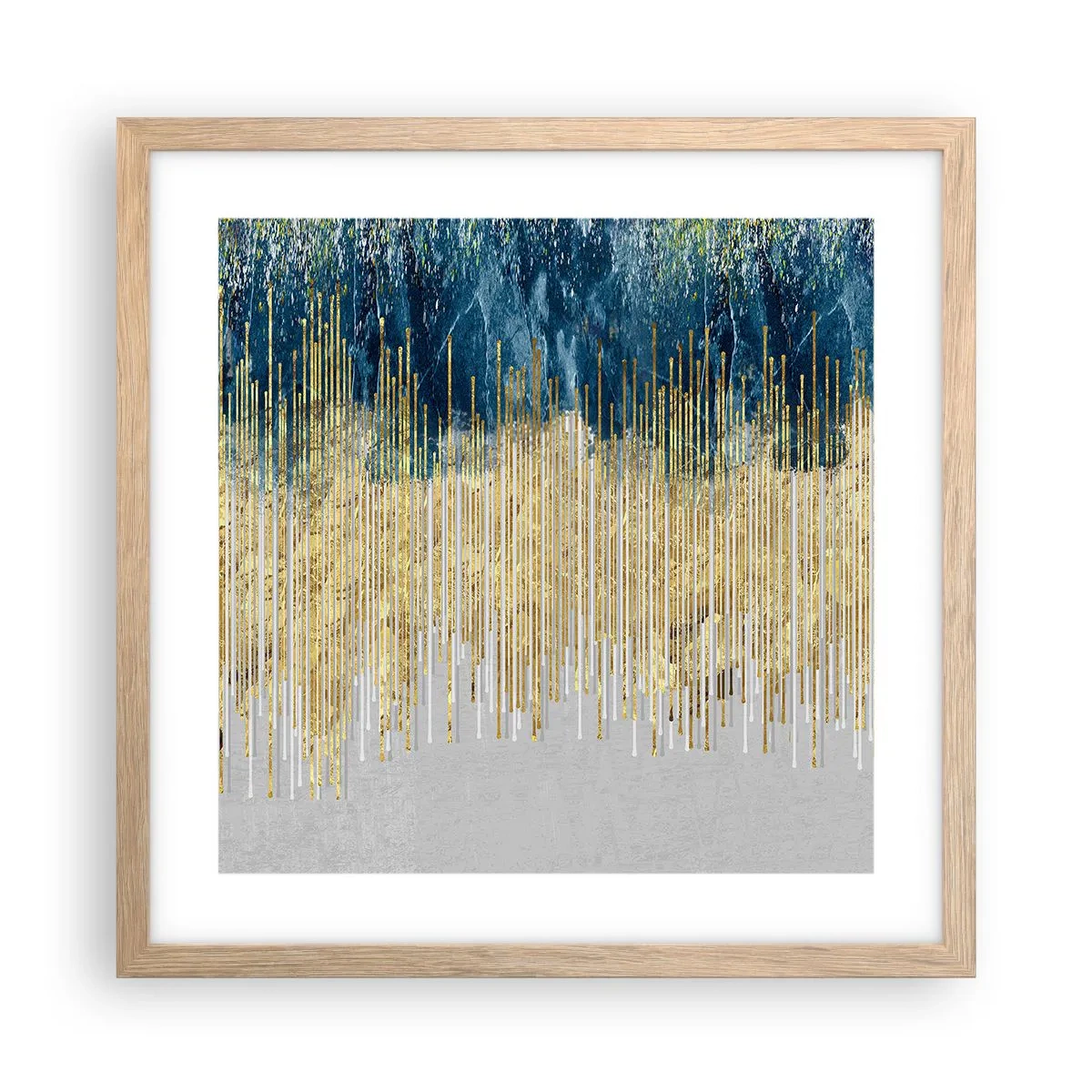 Affisch i ram av ljusek - Förgylld gräns - 40x40 cm