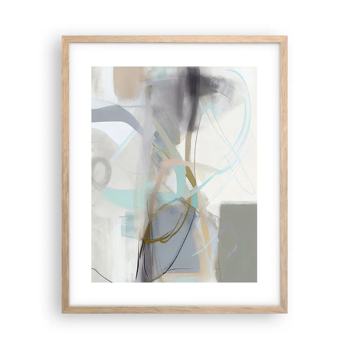 Affisch i ram av ljusek - Dimmig abstraktion - 40x50 cm