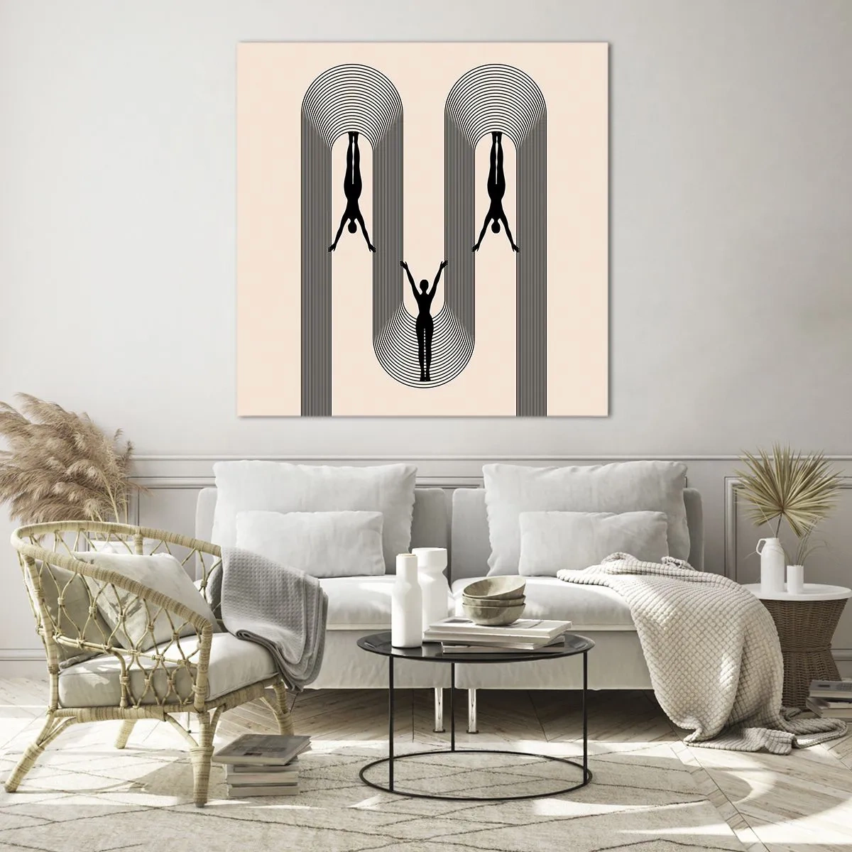 Glastavla - Bild på glas - Upp och ner - 60x60 cm