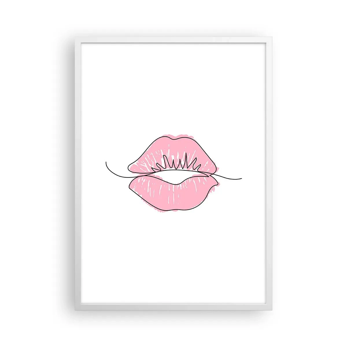 Affisch i vit ram - Redo att kyssas? - 50x70 cm
