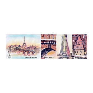 Provbit av självhäftande fototapet Deluxe Sticker - Den enda staden av denna art i världen - Stad, Eiffeltornet, Paris - 100x30 cm
