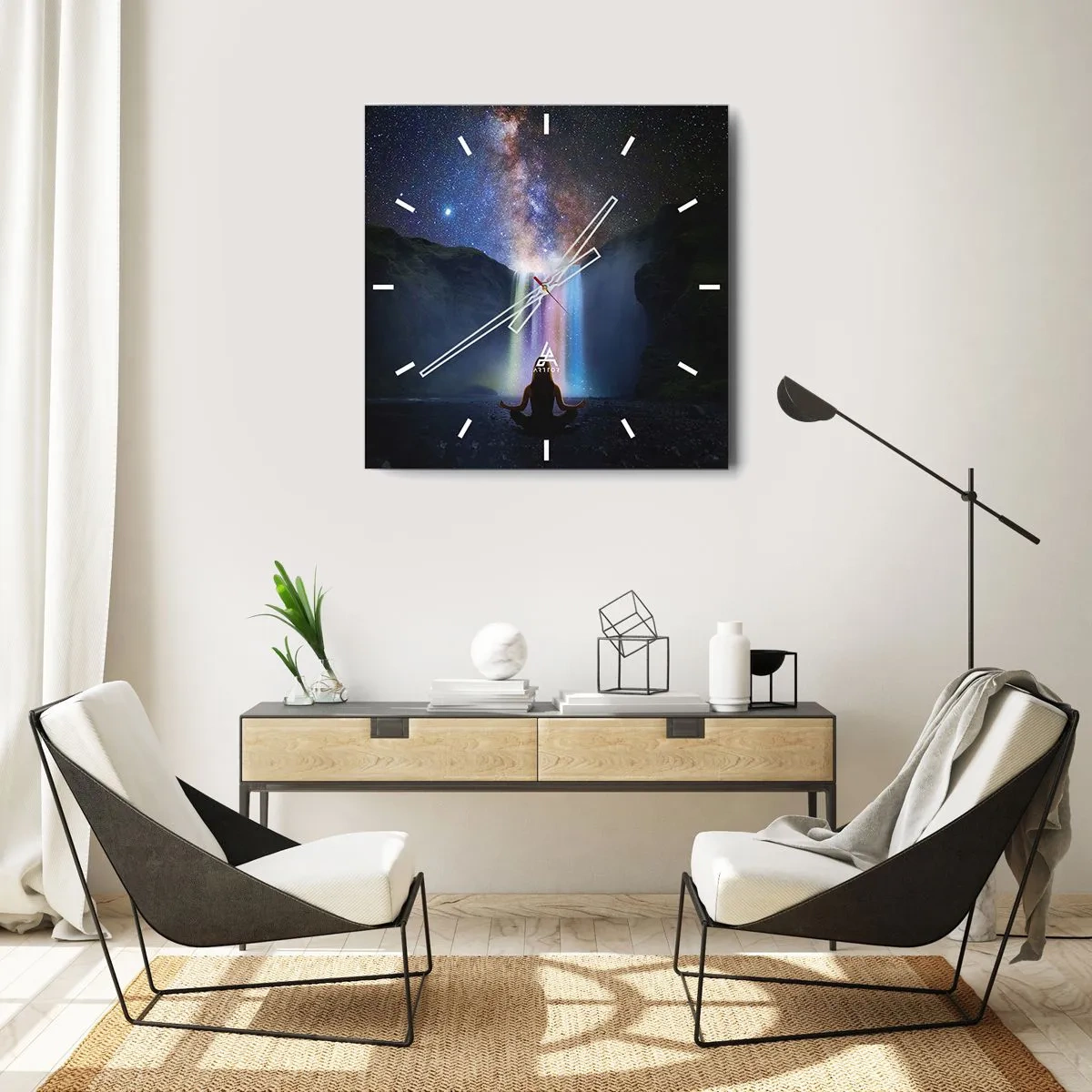 Väggklocka - Klocka på glas - Absolut harmoni - 40x40 cm