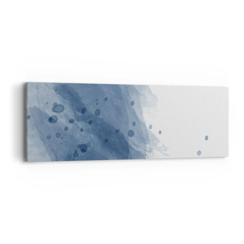 Canvastavla - Bild på duk - Blå tyll - 90x30 cm