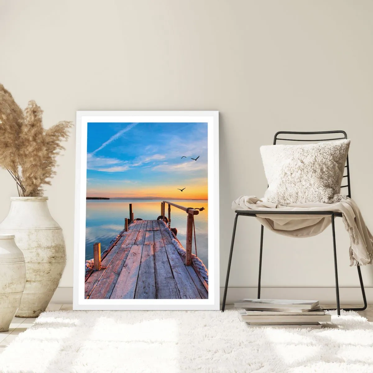 Affisch i vit ram - Gå mot solen - 40x50 cm