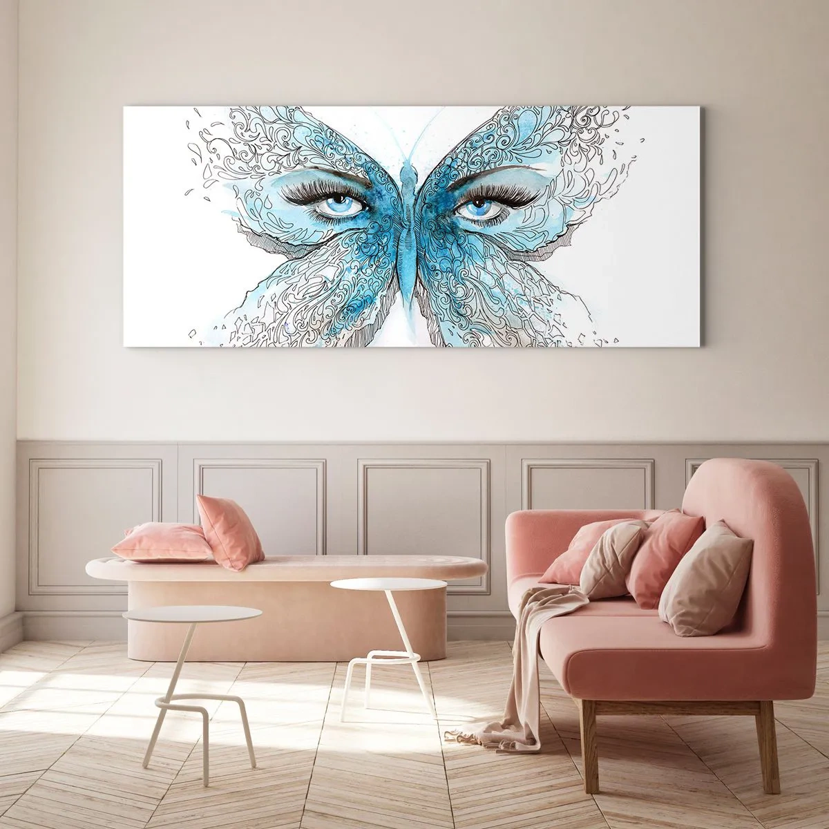 Glastavla - Bild på glas - Fjärilögon - 120x50 cm