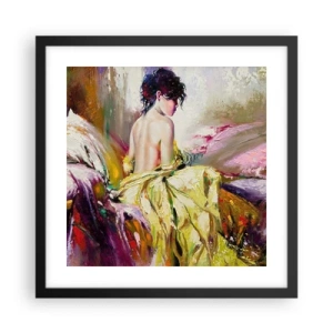 Affisch i svart ram - Mellan munnen och glaskanten - 40x40 cm