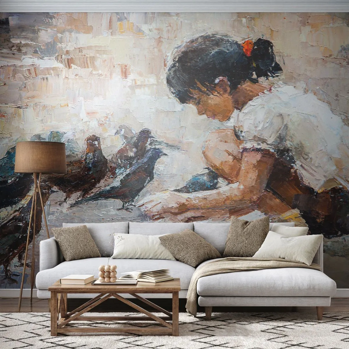Fototapet Premium Canvas - Minst och gulligast - Flicka, Dyna, För barn - 300x210 cm