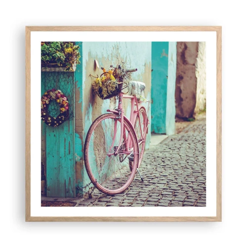 Affisch i ram av ljusek - Strax tillbaka - 60x60 cm