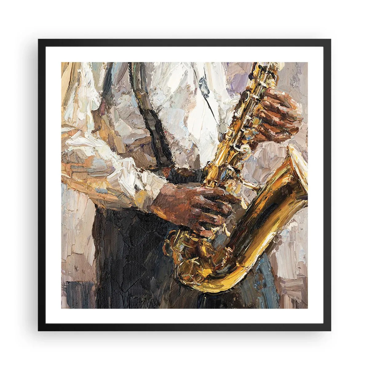 Affisch i svart ram - Dags för solo - 60x60 cm