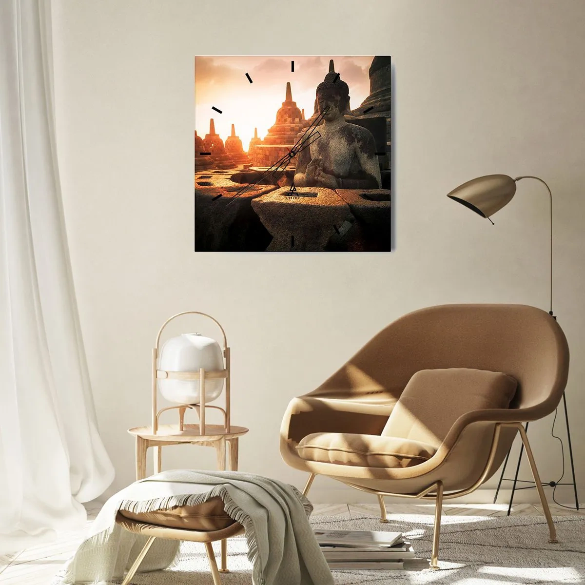 Väggklocka - Klocka på glas - Stora visdomens väder - 30x30 cm