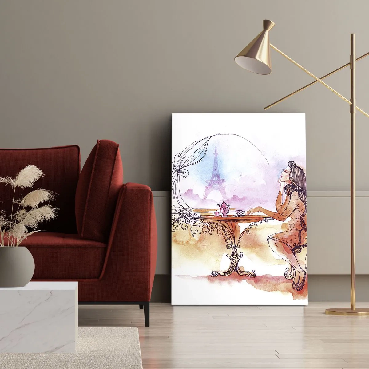Canvastavla - Bild på duk - Paris stil - 45x80 cm