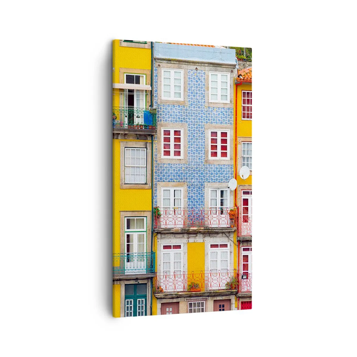 Canvastavla - Bild på duk - Gamla stans färger - 45x80 cm