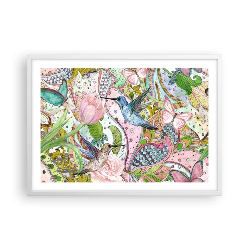 Affisch i vit ram - Inbäddade i klätterväxter - 70x50 cm