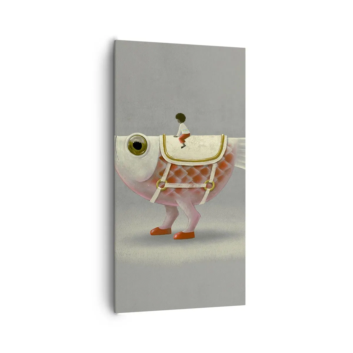 Canvastavla - Bild på duk - Fiskryttare - 65x120 cm