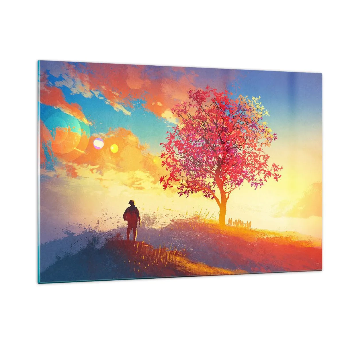 Glastavla - Bild på glas - Pilgrim i målet - 120x80 cm