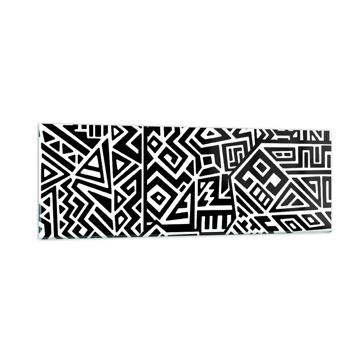 Glastavla - Bild på glas - Prekolumbisk komposition - 90x30 cm
