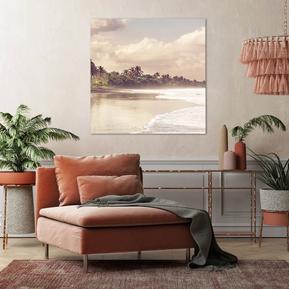 Canvastavla - Bild på duk - Vågornas smekning - 40x40 cm