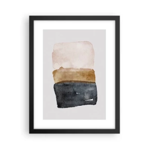 Affisch i svart ram - Komposition av jordens färger - 30x40 cm