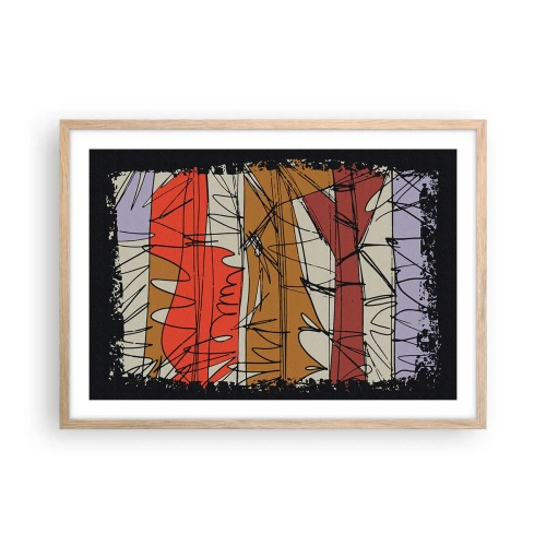 Affisch i ram av ljusek - Spontan komposition - 70x50 cm
