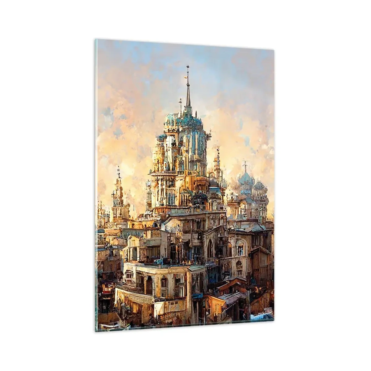 Glastavla - Bild på glas - Städernas stad - 80x120 cm