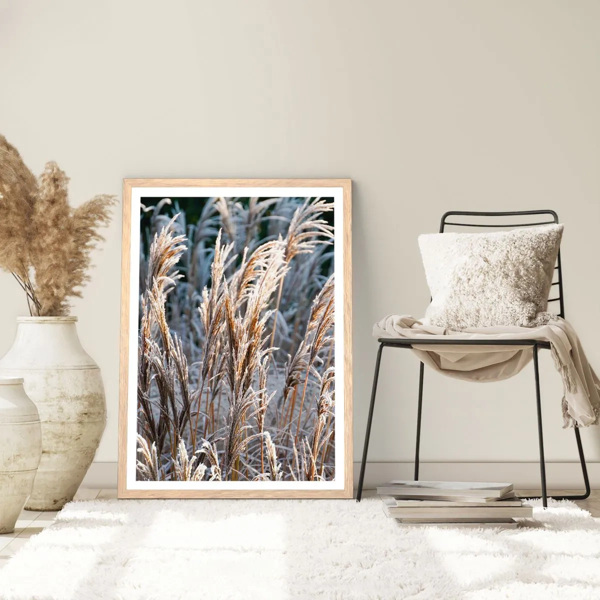 Affisch i ram av ljusek - Frostprydda - 70x100 cm