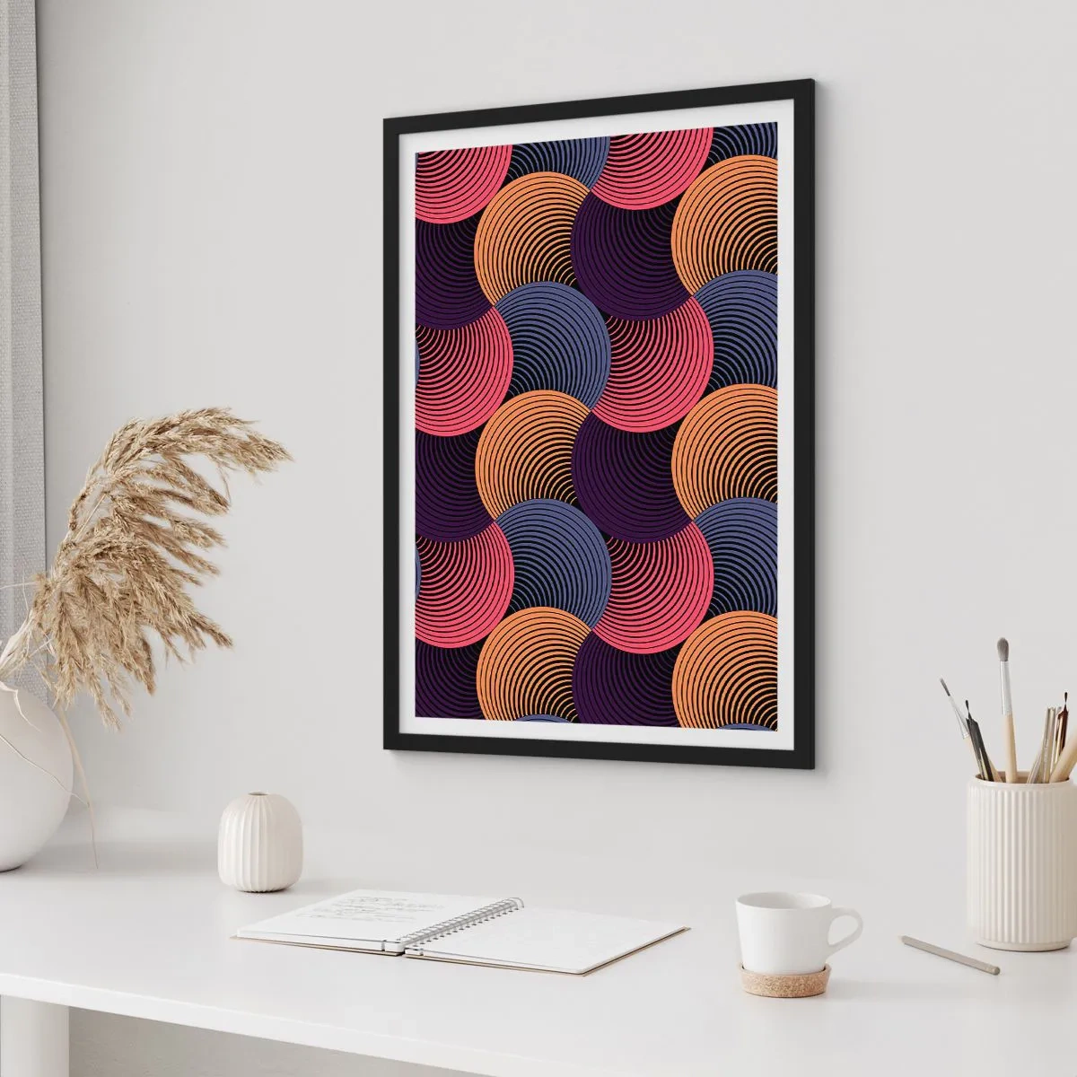 Affisch i svart ram - I en cirkulär rytm - 61x91 cm