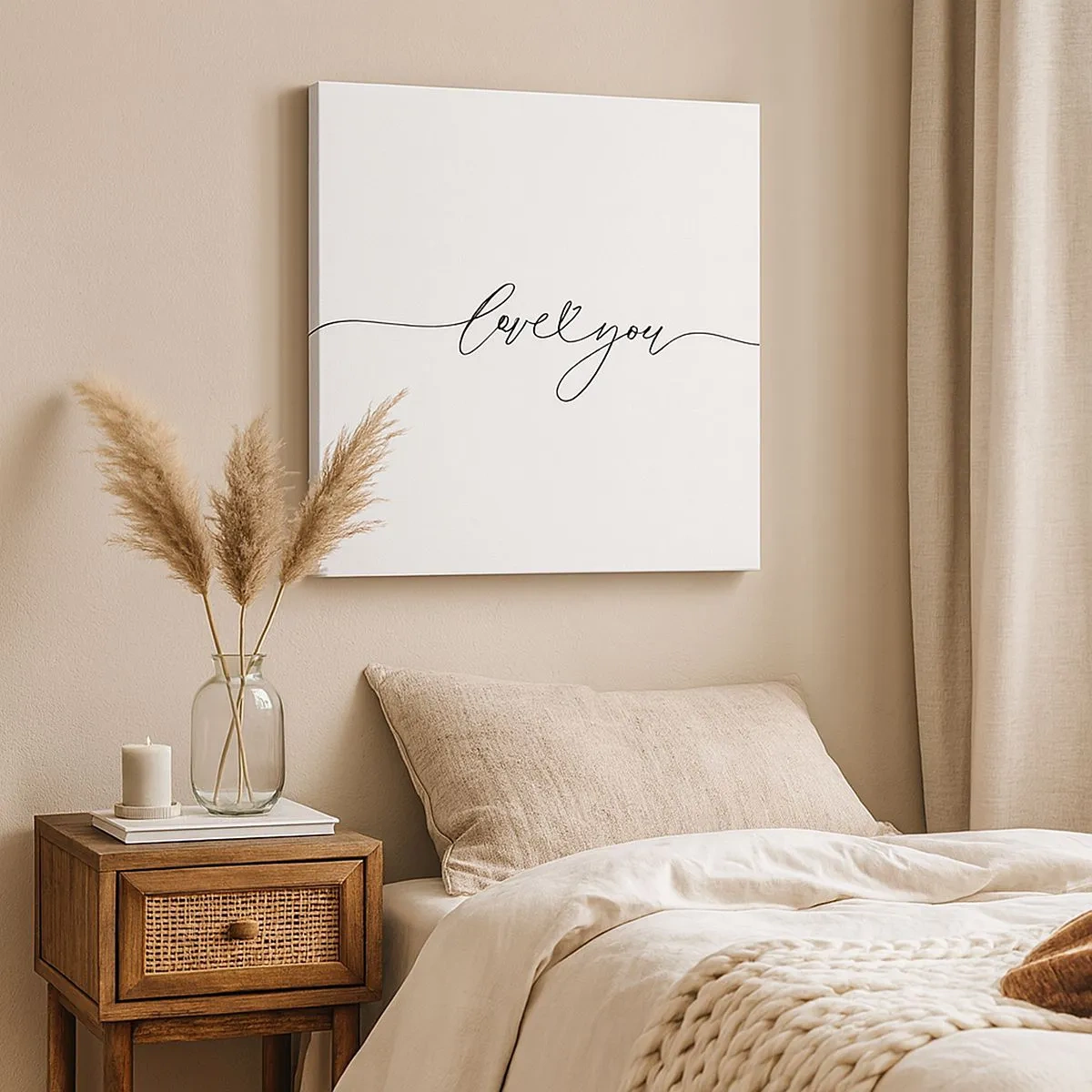 Canvastavla - Bild på duk - Svart på vitt - 30x30 cm