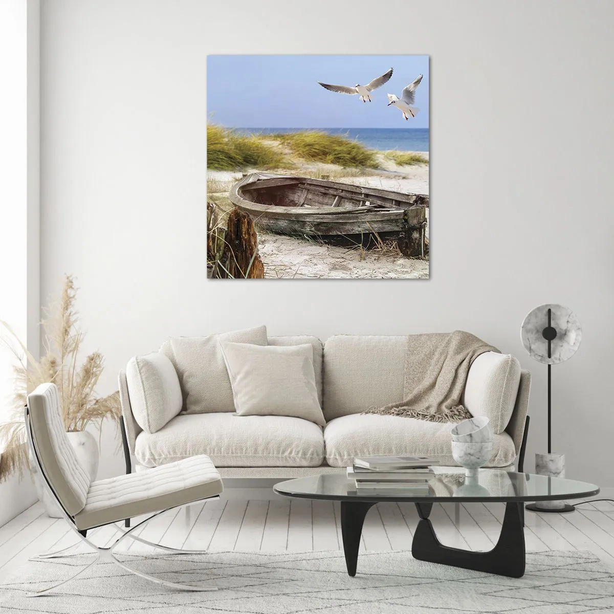 Glastavla - Bild på glas - Doppade i vinden - 70x70 cm