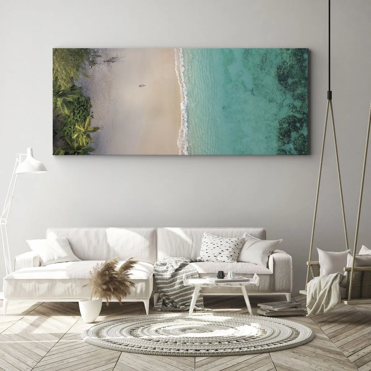 Canvastavla - Bild på duk - En strand i paradiset - 140x50 cm